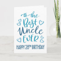 Beste Oom Ooit 28e Verjaardag Typografie in Blauw
