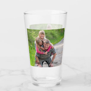 Beste oom ooit 2 foto gepersonaliseerd glas
