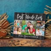 Beste Oom Ooit 5 Fotocollage Rustiek Zwart Hout Fotoplaat (Zijkant)