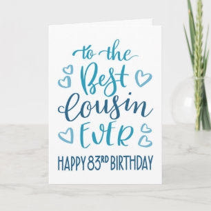 Beste Oom Ooit 83e Verjaardag Typografie in Blauw Kaart
