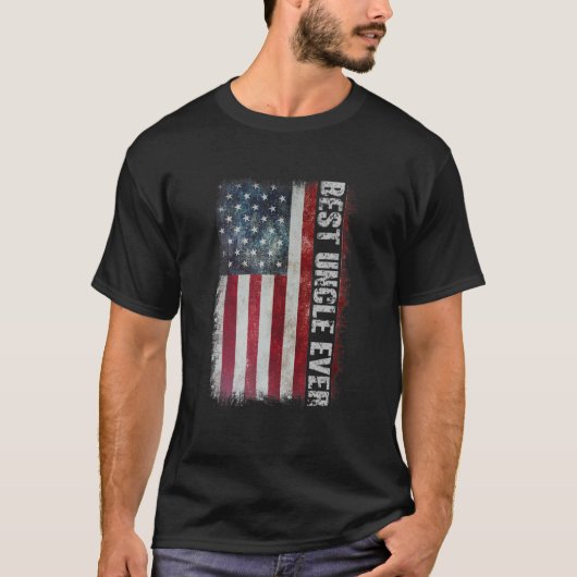 Beste oom ooit Amerikaanse vlag voor de Verenigde  T-shirt (Voorkant)