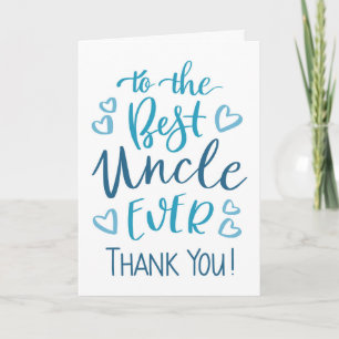 Beste Oom Ooit Bedankt Typografie in Blauw Kaart
