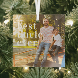 Beste Oom Ooit | Citaat & Foto Cadeau Glas Ornament
