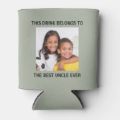 Beste oom ooit foto groen blikjeskoeler (Voorkant)