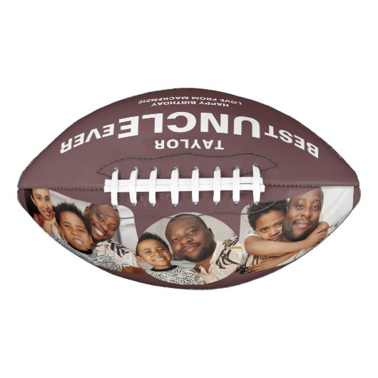 Beste oom ooit gepersonaliseerde foto en tekst american football (Voorkant)
