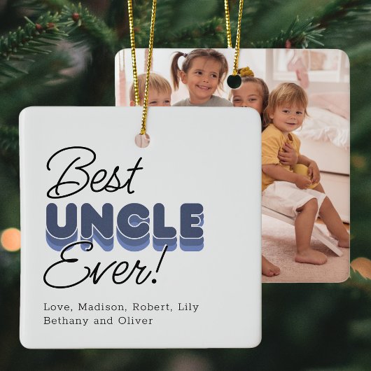Beste Oom Ooit Gepersonaliseerde Foto Ornament