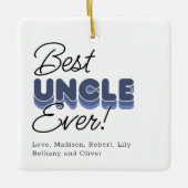 Beste Oom Ooit Gepersonaliseerde Foto Ornament (Voorkant)