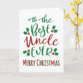Beste Oom Ooit Kerst Typografie Kaart (Gele Bloem)