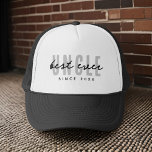 Beste Oom Ooit Modern Elegant Eenvoudige Vaderdag Trucker Pet<br><div class="desc">Dit eenvoudige en moderne ontwerp bestaat uit san serif typografie.</div>