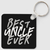 Beste oom ooit modern wit en grijs grunge sleutelhanger (Achterkant)
