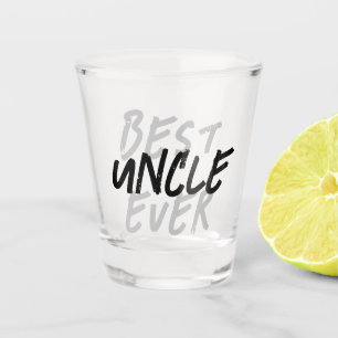 Beste Oom Ooit Modern Zwart en Grijs Grunge Shot Glas