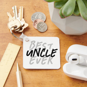 Beste Oom Ooit Modern Zwart en Grijs Grunge Sleutelhanger