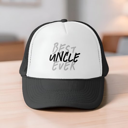 Beste Oom Ooit Modern Zwart en Wit Grunge Trucker Pet