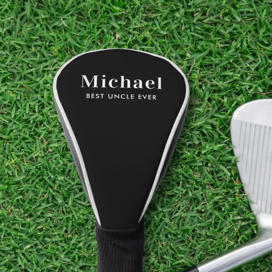 Beste oom ooit Monogram Zwart Golfheadcover