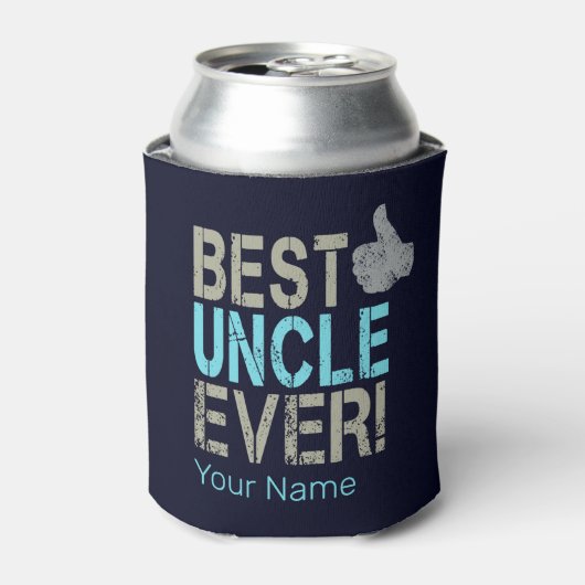 Beste oom ooit ontwerp met duim omhoog blikjeskoeler (Blikje Voorkant)