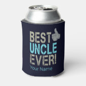 Beste oom ooit ontwerp met duim omhoog blikjeskoeler (Blikje Achterkant)