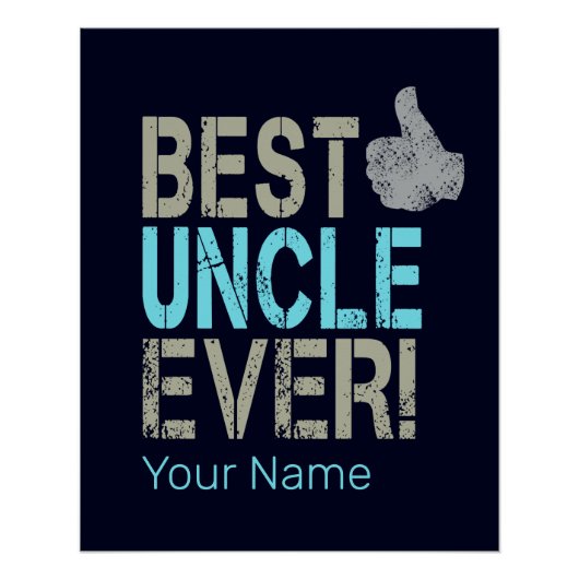Beste oom ooit  ontwerp met duim omhoog perfect poster (Voorkant)