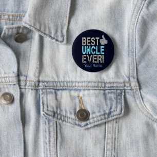 Beste oom ooit  ontwerp met duim omhoog ronde button 5,7 cm