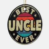 Beste Oom Ooit Retro Oom Vaderdag Keramisch Ornament (Links)