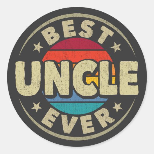 Beste Oom Ooit Retro  Oom Vaderdag Ronde Sticker (Voorkant)