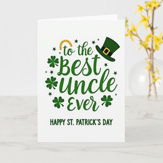 Beste Oom Ooit St. Patrick Kaart (Gele Bloem)