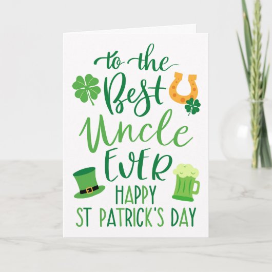 Beste oom ooit St Patrick's Day Typografie Kaart (Voorkant)