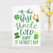 Beste oom ooit St Patrick's Day Typografie Kaart (Gele Bloem)