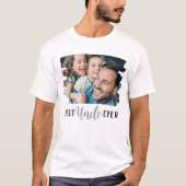 Beste oom ooit tekst aangepaste nicht neef foto t-shirt (Voorkant)