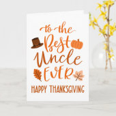 Beste Oom Ooit Thanksgiving Dag in Sinaasappel Kaart (Gele Bloem)