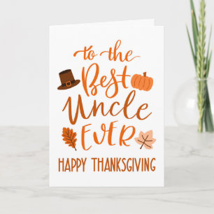 Beste Oom Ooit Thanksgiving Day in Oranje Kaart