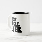 beste oom ooit tweekleurige koffiemok (Voorkant links)