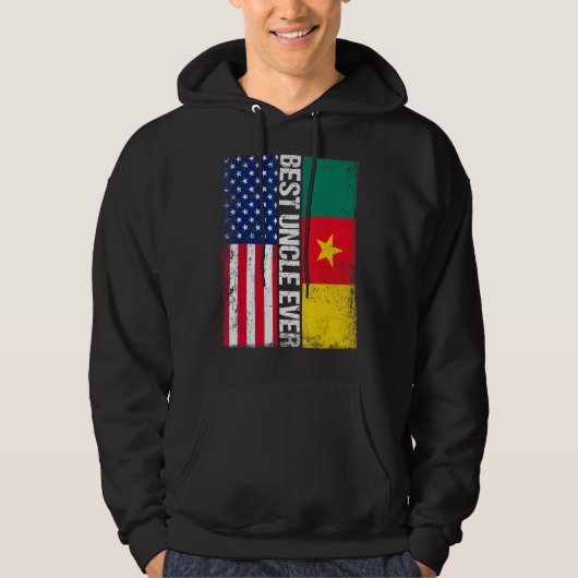Beste Oom ooit Vaderdag Kameroen Amerikaanse vlag Hoodie (Voorkant)
