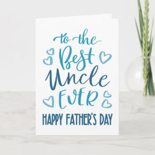 Beste Oom Ooit Vaderdag Typografie in Blauw Kaart