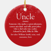 Beste Oom Ter Wereld Ooit Definitie Foto Kerstmis Keramisch Ornament (Achterkant)