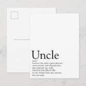 Beste Oom Ter Wereld Ooit, Oomdefinitie Briefkaart (Voorkant / Achterkant)