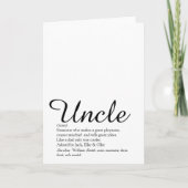 Beste Oom van de Wereld, Funcle Definitie Script Kaart (Voorkant)