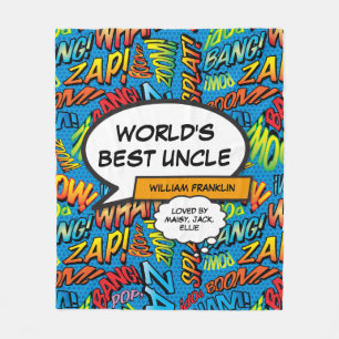Beste Oom van de Wereld Kleurrijk Modern Cool Fun Fleece Deken