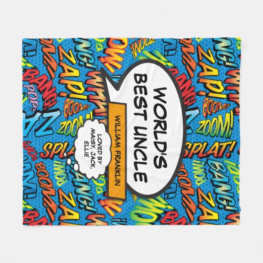Beste Oom van de Wereld Kleurrijk Modern Cool Fun  Fleece Deken (Voorkant (Horizontaal))