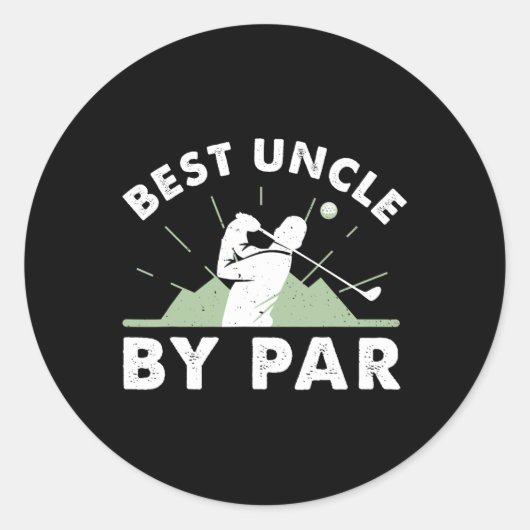 Beste Oom van Par Golf Design voor Oom Ronde Sticker (Voorkant)