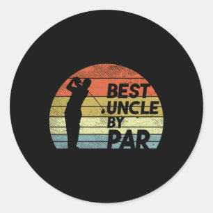 Beste oom van Par Golf Fathers Day Golfer oom Gi Ronde Sticker
