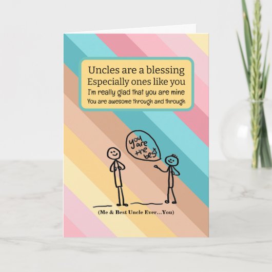 Beste oom verjaardag kaart (Voorkant)