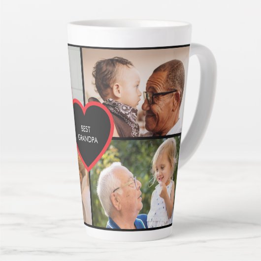 Beste opa 4 foto latte mok (Rechterhoek)