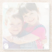 Beste opa Aangepaste foto Namen Glazen Onderzetter (Achterkant)