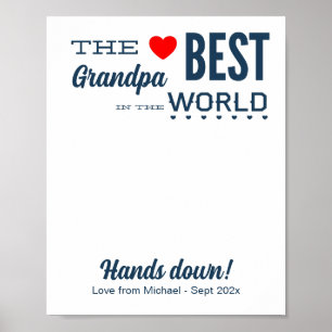 Beste opa aangepaste handafdruk kunst Sjabloon Poster