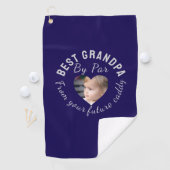 Beste Opa Aangepaste Kinder Foto Blauw Gepersonali Golfhanddoek (Insitu)