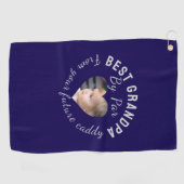 Beste Opa Aangepaste Kinder Foto Blauw Gepersonali Golfhanddoek (Horizontaal)