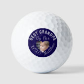 Beste opa aangepaste kinderfoto blauw golfballen (Voorkant)