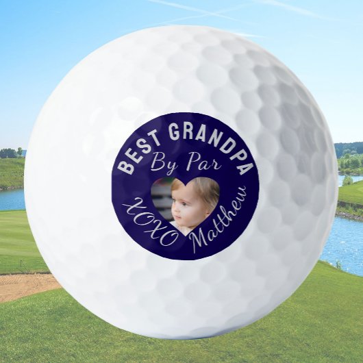 Beste opa aangepaste kinderfoto blauw golfballen