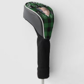 Beste opa aangepaste kinderfoto groene buffelplaid golfheadcover (Schuin)