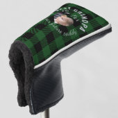 Beste opa aangepaste kinderfoto groene buffelplaid golfheadcover (3/4 voorkant)